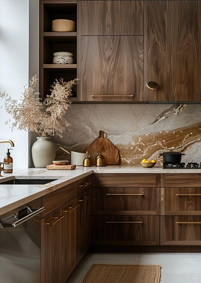 Darker Wood Cabinets Are Making a Strong Comeback